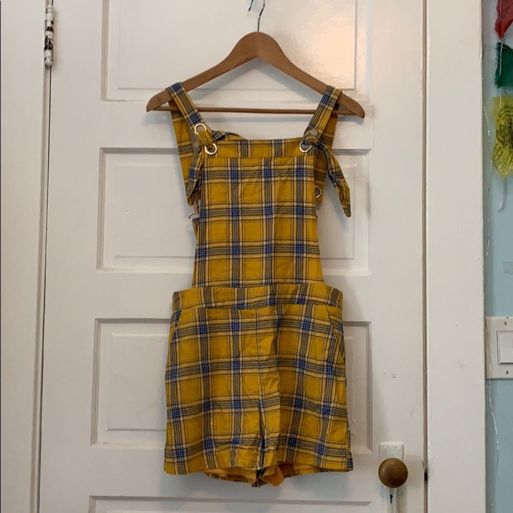 Plaid overalls